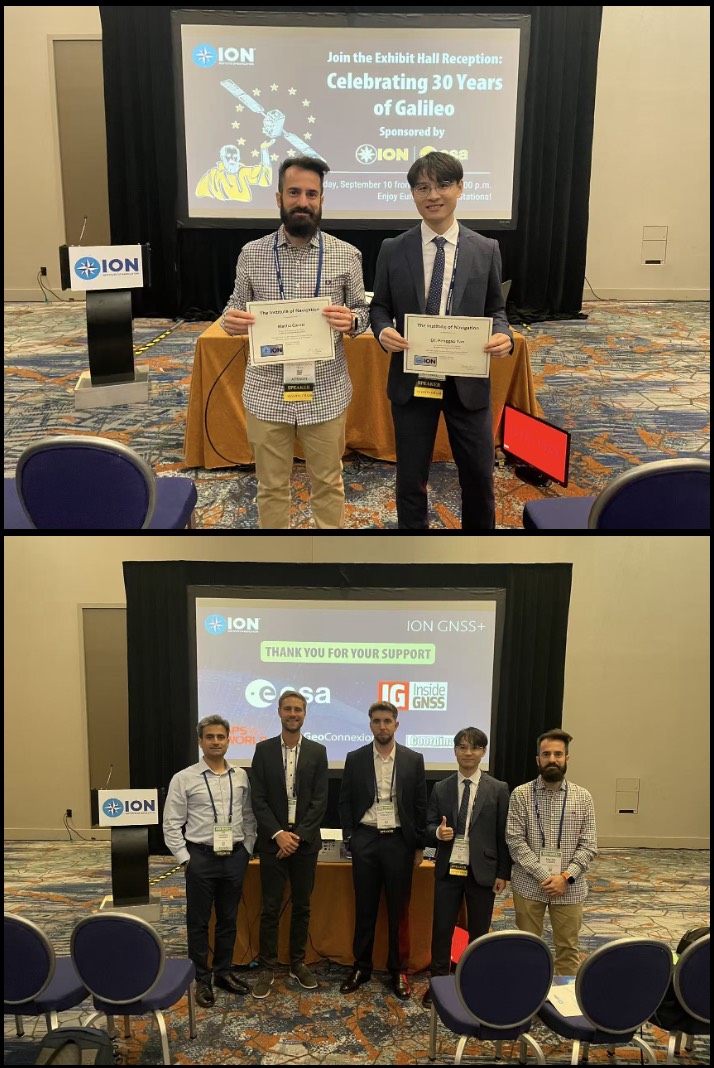 Penggao Yan with co-chairs and speakers after the AI-Driven Positioning and Navigation session at ION GNSS+ 2025
