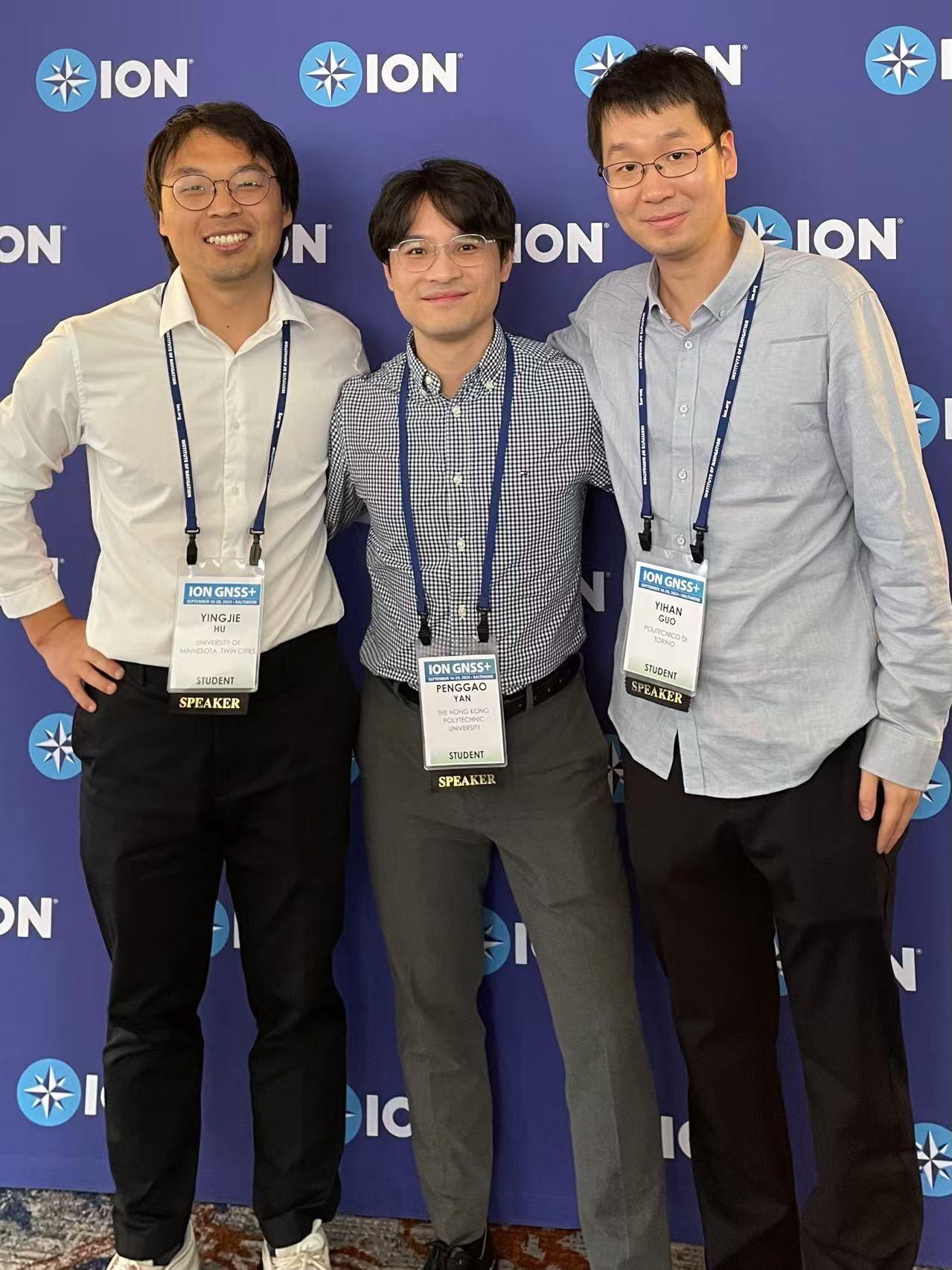 Penggao Yan with colleagues at ION GNSS+ 2024